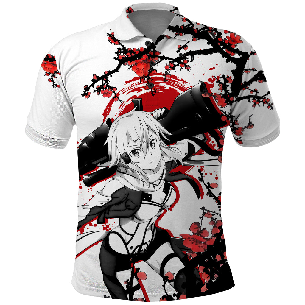 Sinon Polo Shirt Sword Art Online Anime Japan Style