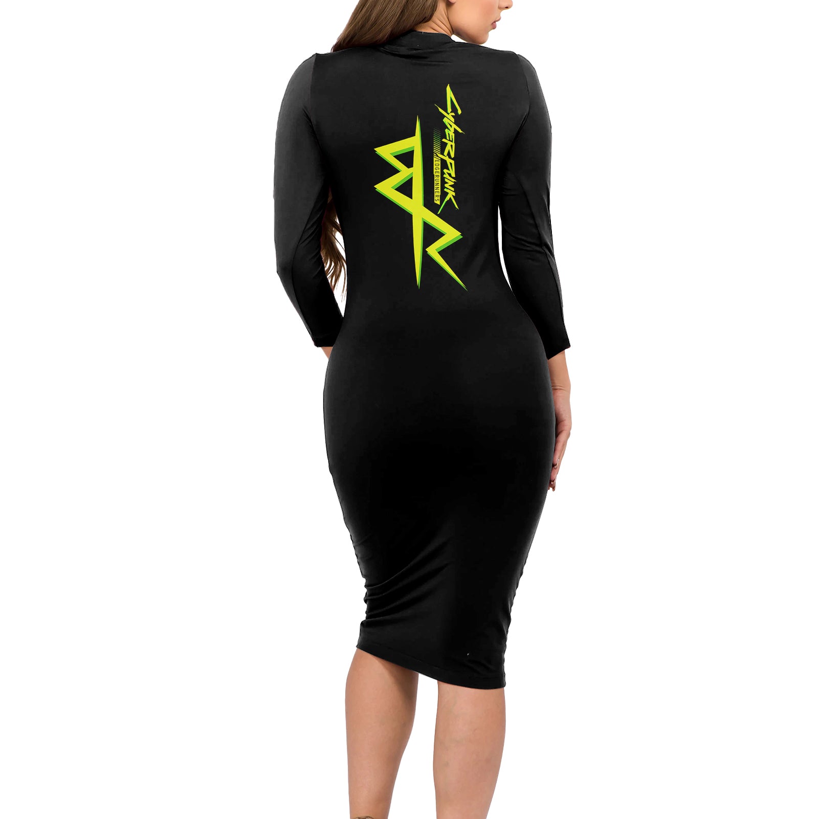Arasaka Academy Long Sleeve Bodycon Dress Cyberpunk