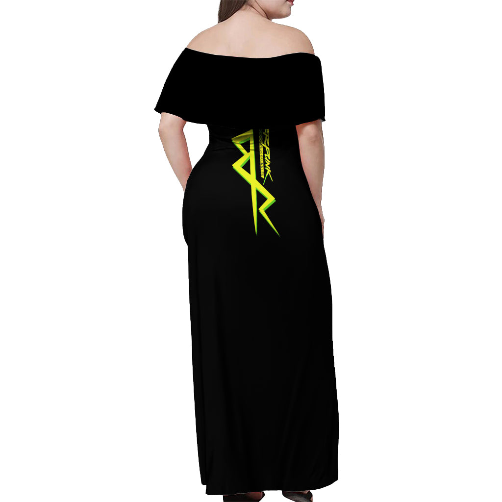 Arasaka Academy Off Shoulder Maxi Dress Cyberpunk