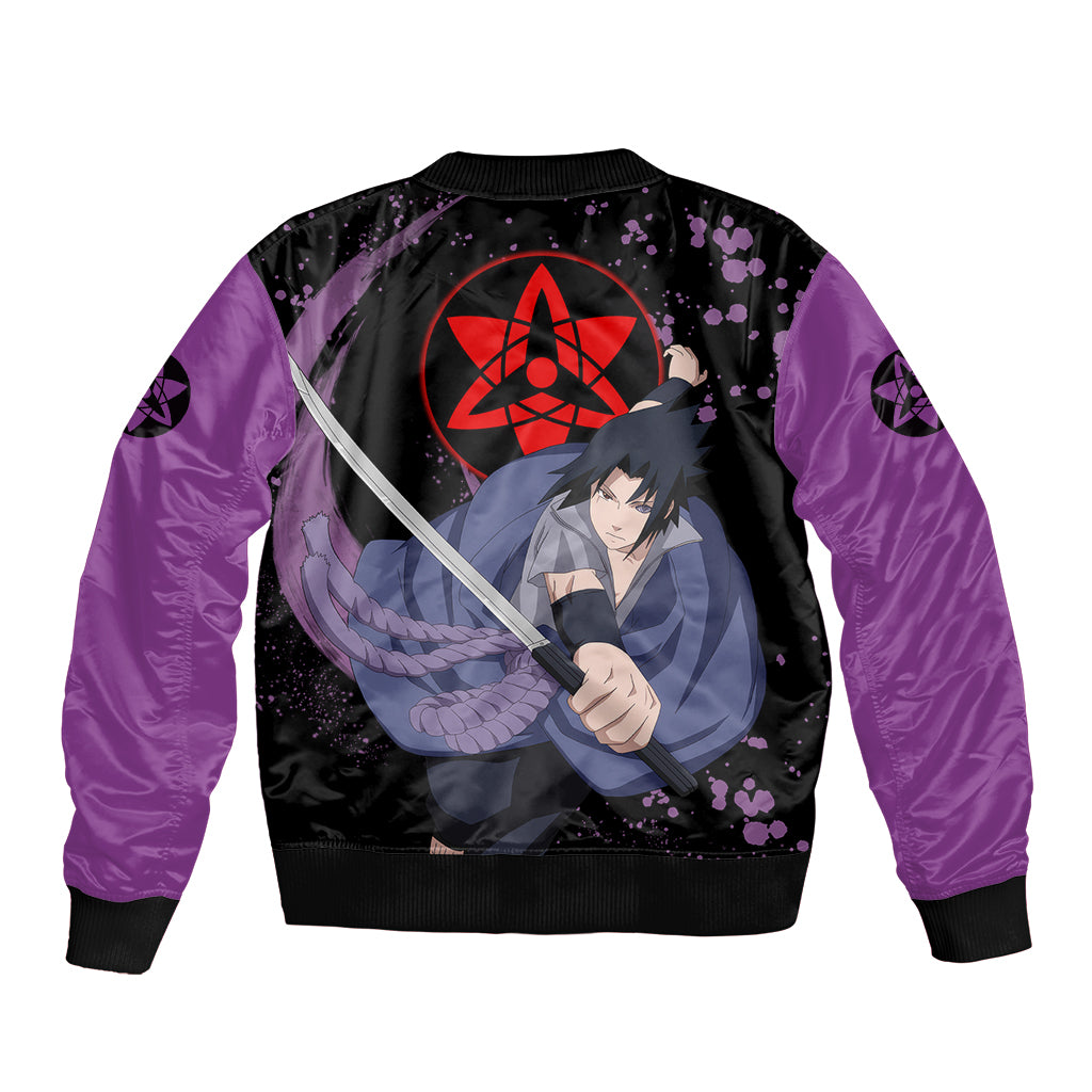 Uchiha Sasuke Sharingan Eyes Bomber Jacket Naruto