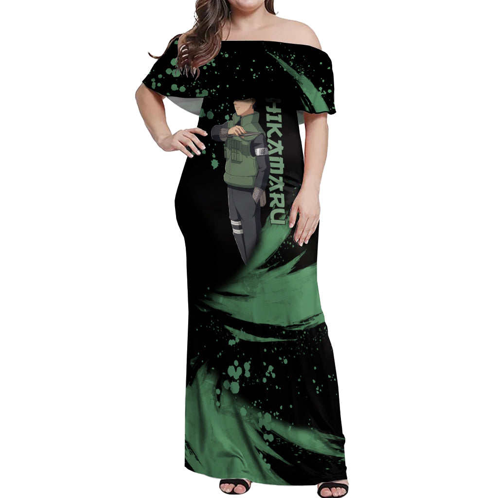 Nara Shikamaru Off Shoulder Maxi Dress Naruto