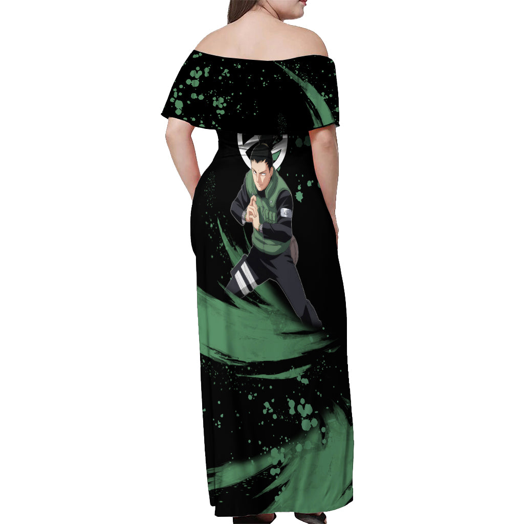 Nara Shikamaru Off Shoulder Maxi Dress Naruto