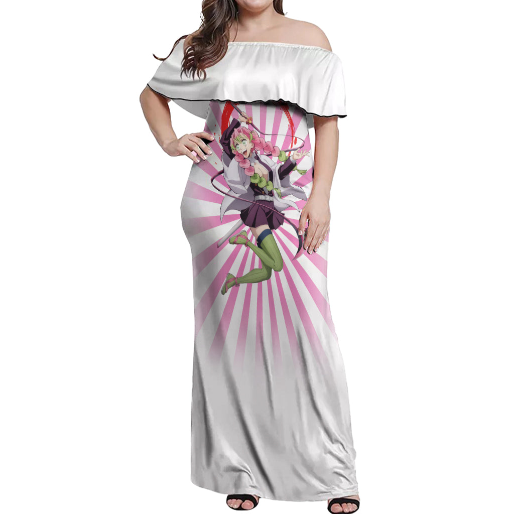 Kanroji Mitsuri Off Shoulder Maxi Dress Demon Slayer