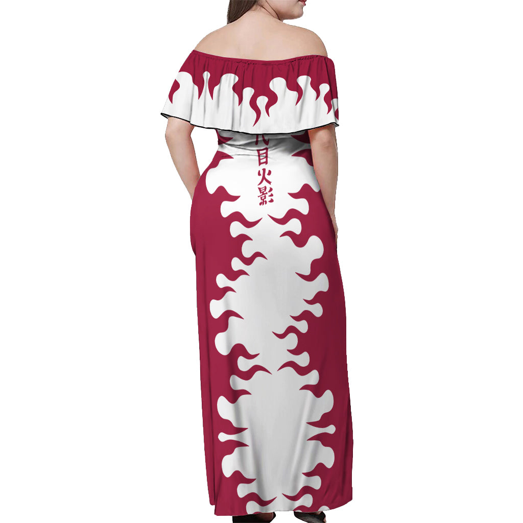 Minato Namikaze - Naruto Off Shoulder Maxi Dress Anime Mix Manga Style