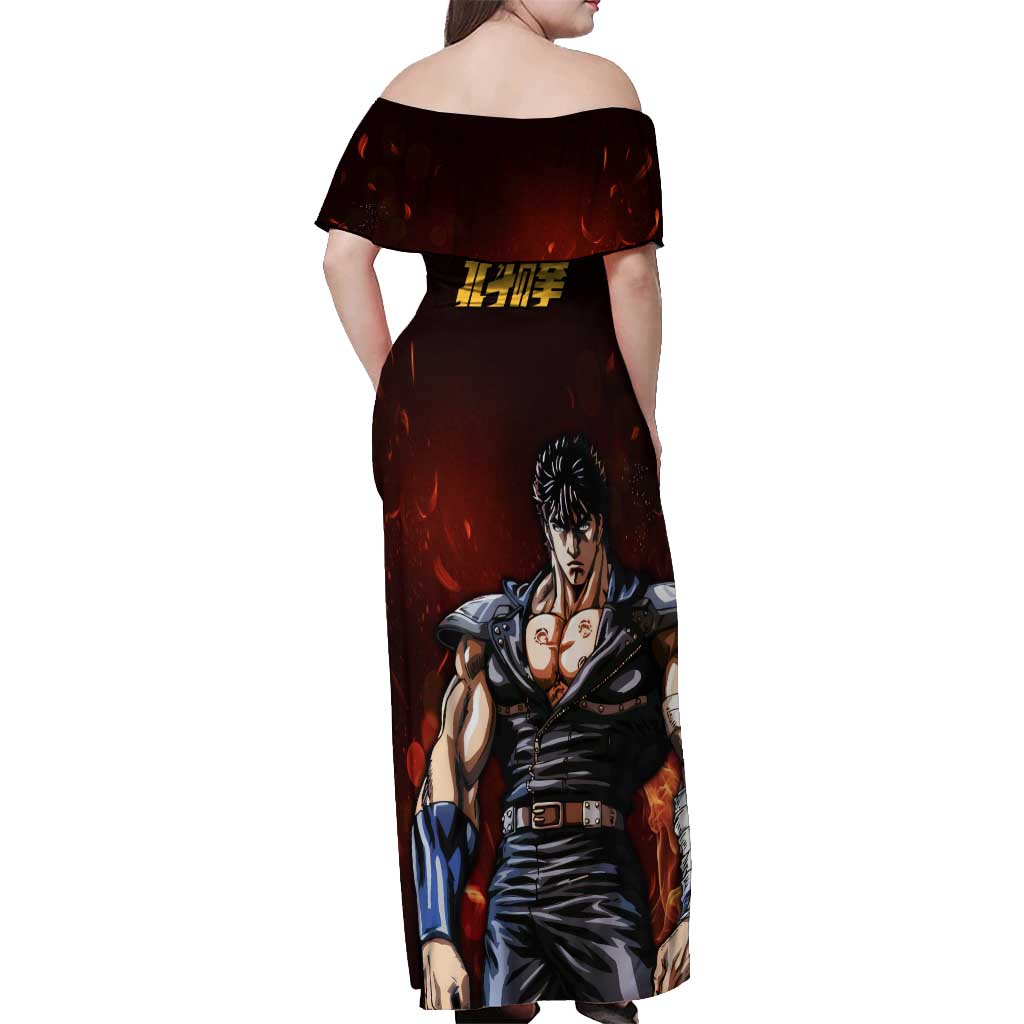 Kenshiro - Fist of the North Star Off Shoulder Maxi Dress Anime Style