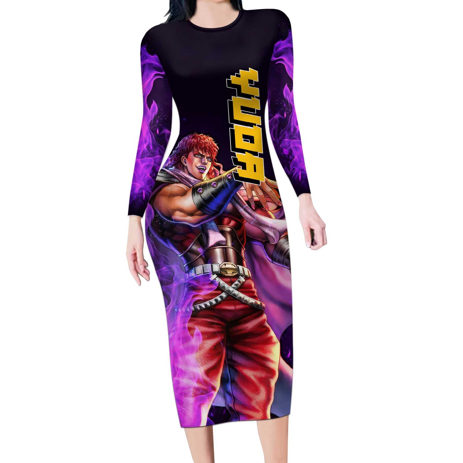 Yuda - Fist Of The North Star Long Sleeve Bodycon Dress Anime Mix Manga Style
