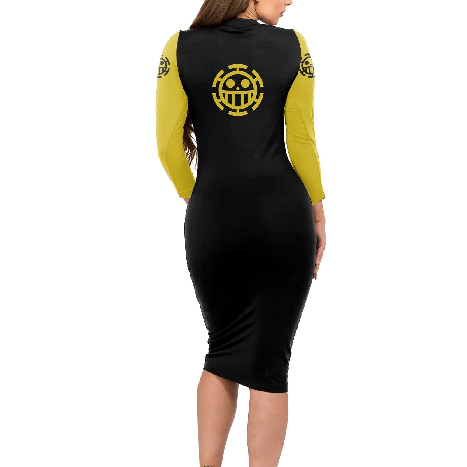 Trafalgar D. Law - One Piece Long Sleeve Bodycon Dress Anime Mix Manga Style