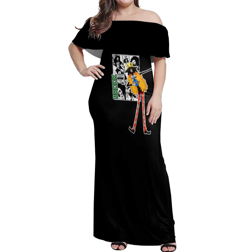 Brook - One Piece Off Shoulder Maxi Dress Anime Mix Manga Style