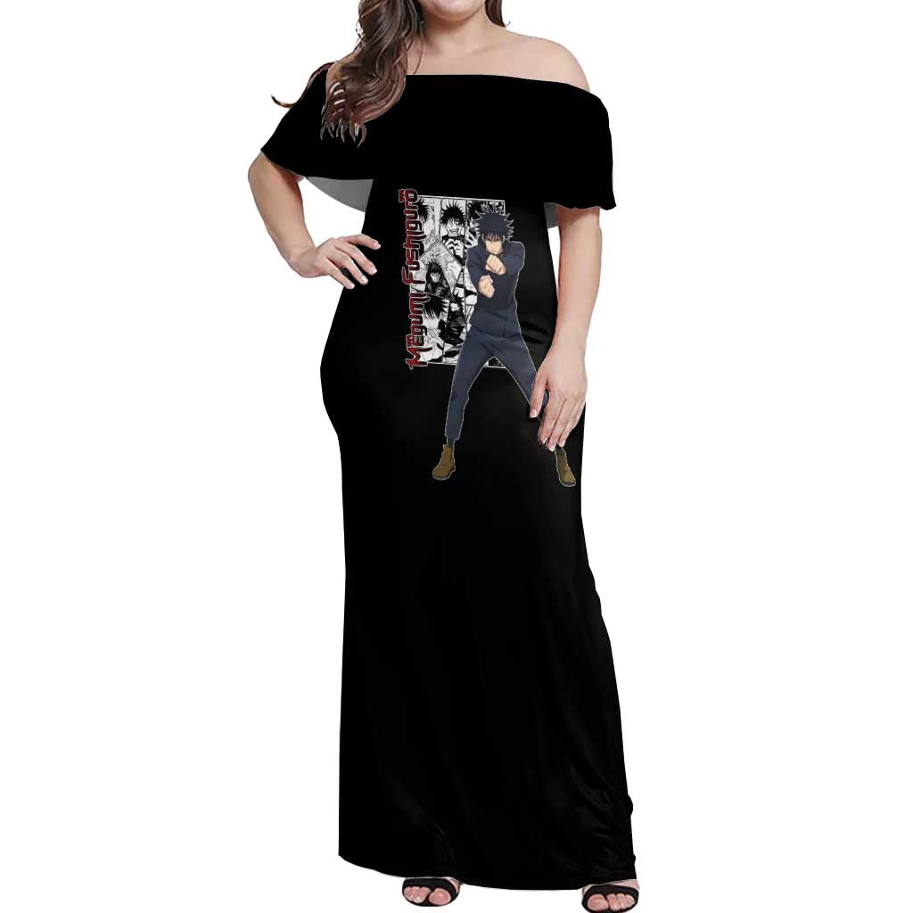 Megumi Fushiguro - Jujustu Kaisen Off Shoulder Maxi Dress Anime Mix Manga Style