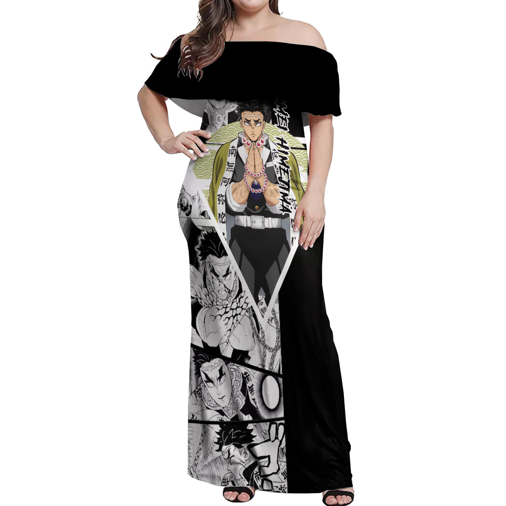 Gyomei Himejima Off Shoulder Maxi Dress Demon Slayer