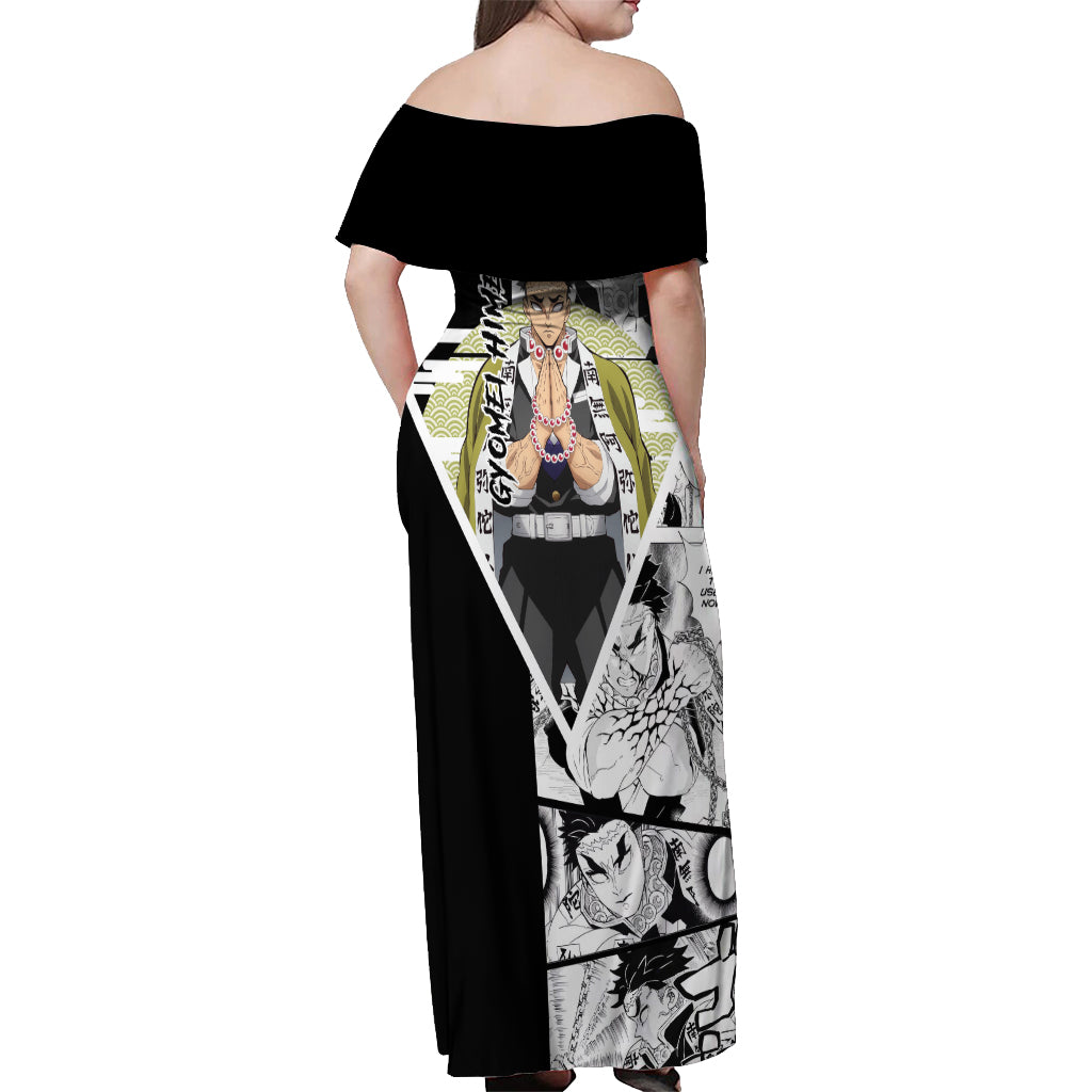 Gyomei Himejima Off Shoulder Maxi Dress Demon Slayer