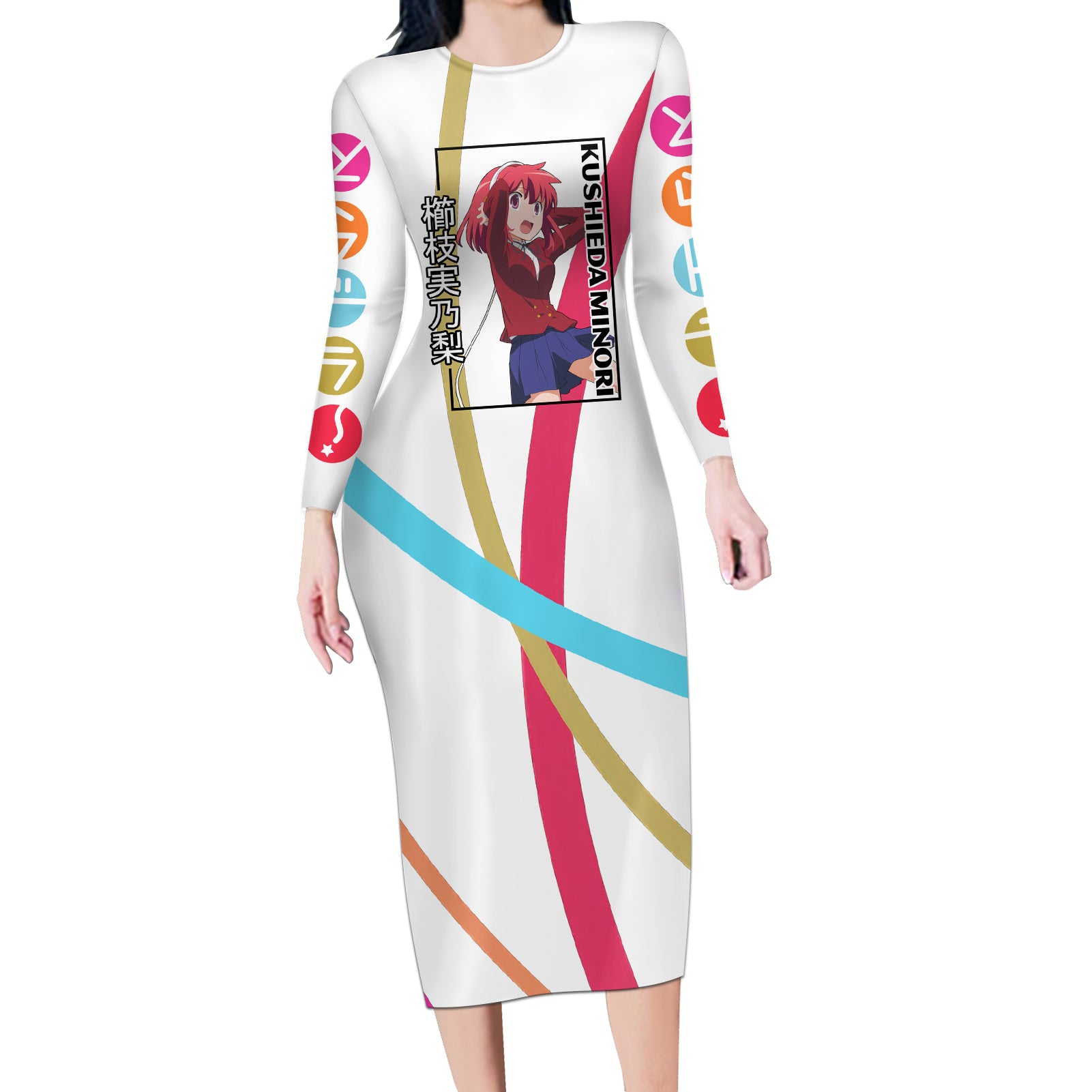 Kushieda Minori Long Sleeve Bodycon Dress Toradora Anime Style
