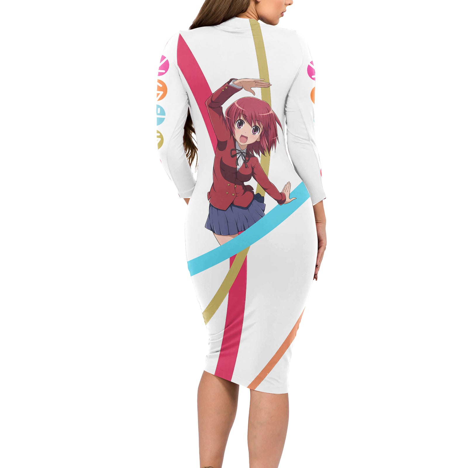 Kushieda Minori Long Sleeve Bodycon Dress Toradora Anime Style
