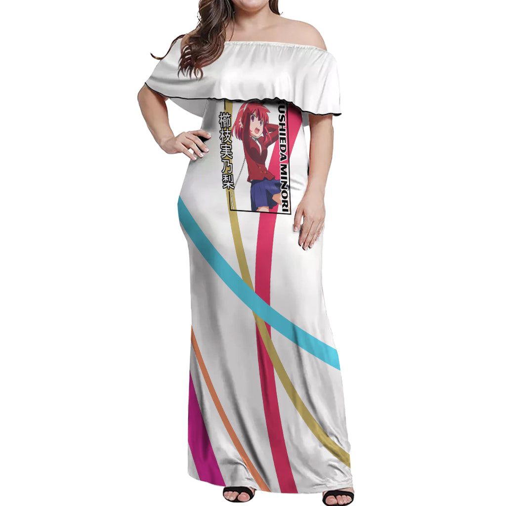 Kushieda Minori Off Shoulder Maxi Dress Toradora Anime Style