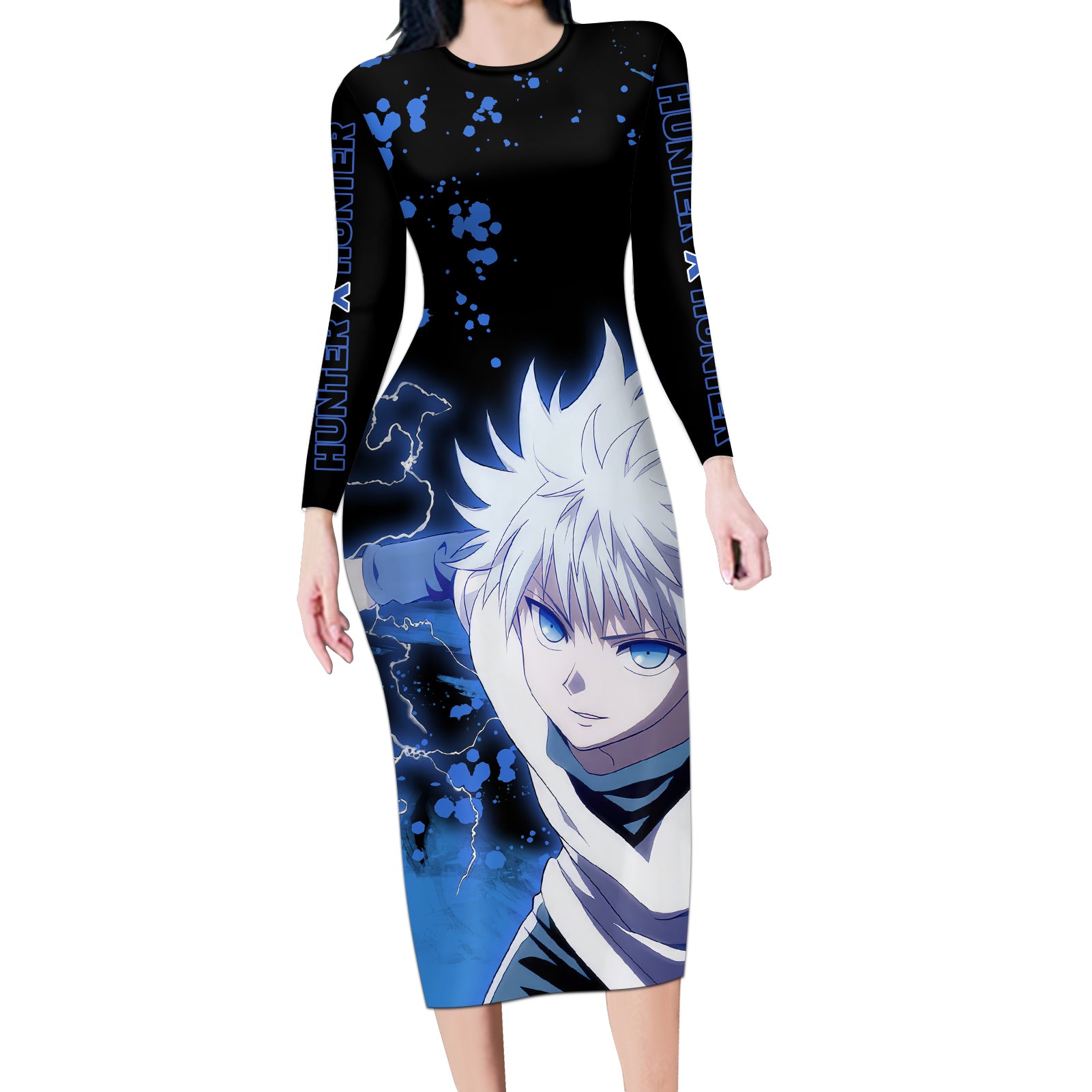 Killua Zoldyck Long Sleeve Bodycon Dress Hunter X Hunter