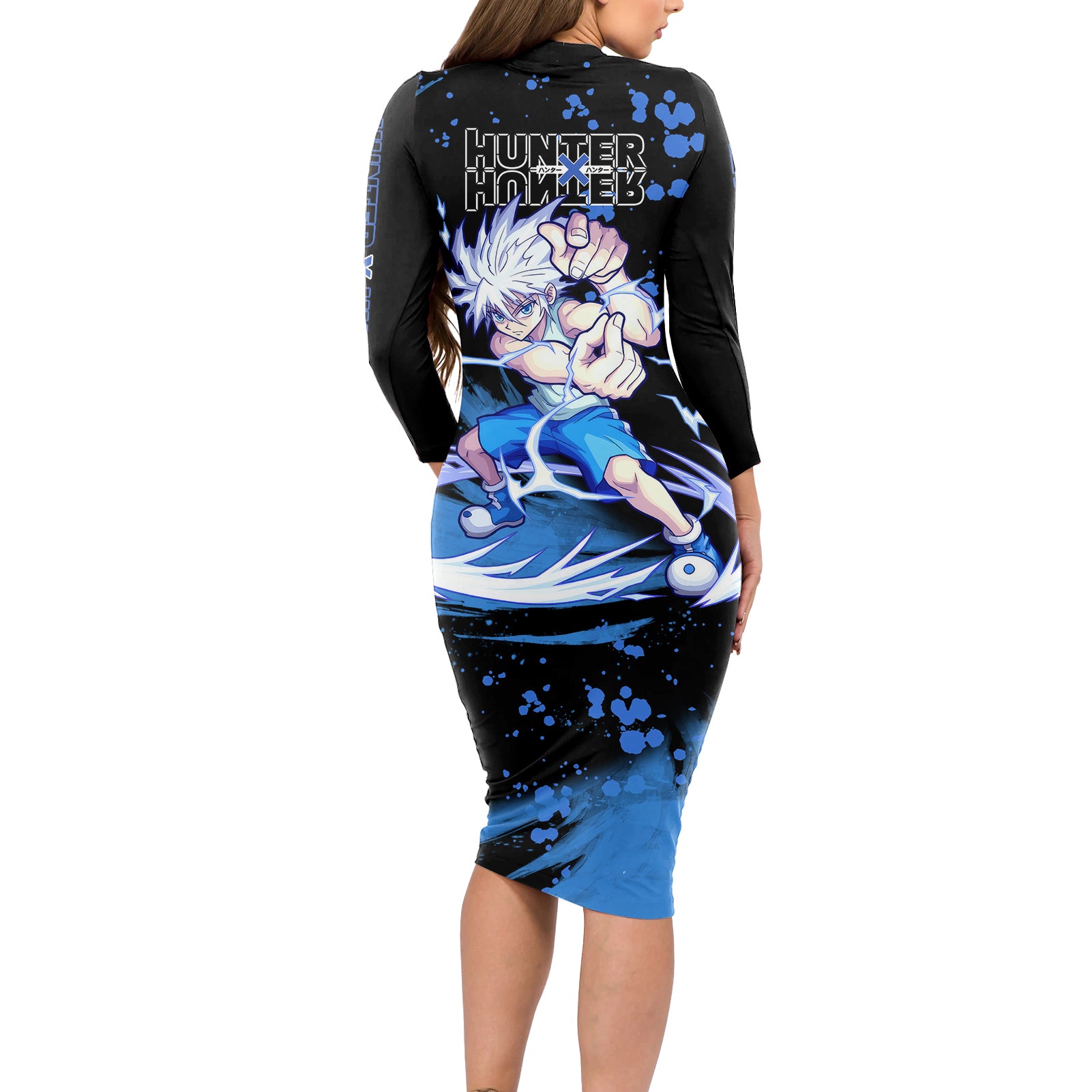 Killua Zoldyck Long Sleeve Bodycon Dress Hunter X Hunter