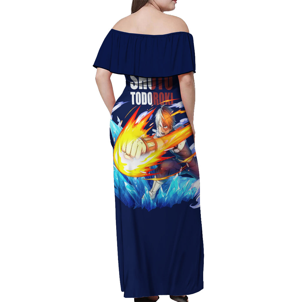 Shoto Todoroki Off Shoulder Maxi Dress My Hero Academia