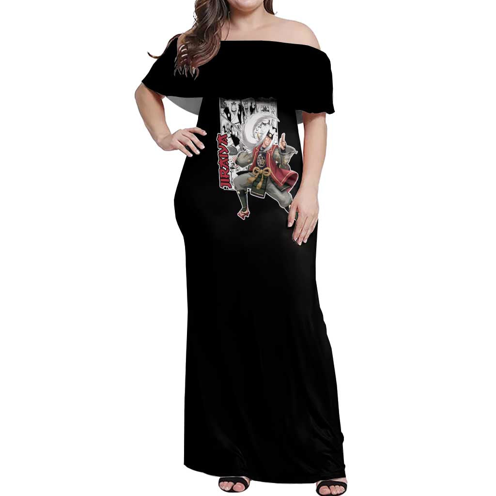 Jiraiya - Naruto Off Shoulder Maxi Dress Anime Mix Manga Style