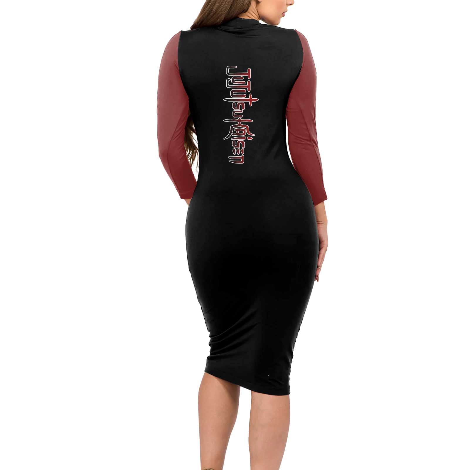 Sukuna - One Piece Long Sleeve Bodycon Dress Anime Mix Manga Style