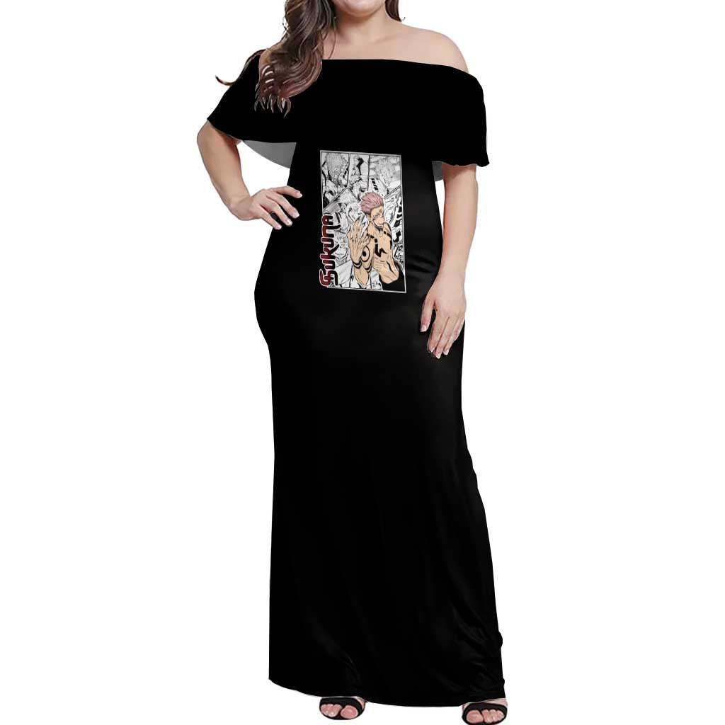 Sukuna - One Piece Off Shoulder Maxi Dress Anime Mix Manga Style