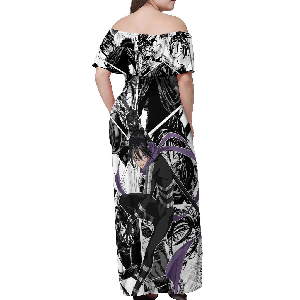 Sonic - One Punch Man Off Shoulder Maxi Dress Anime Mix Manga Style