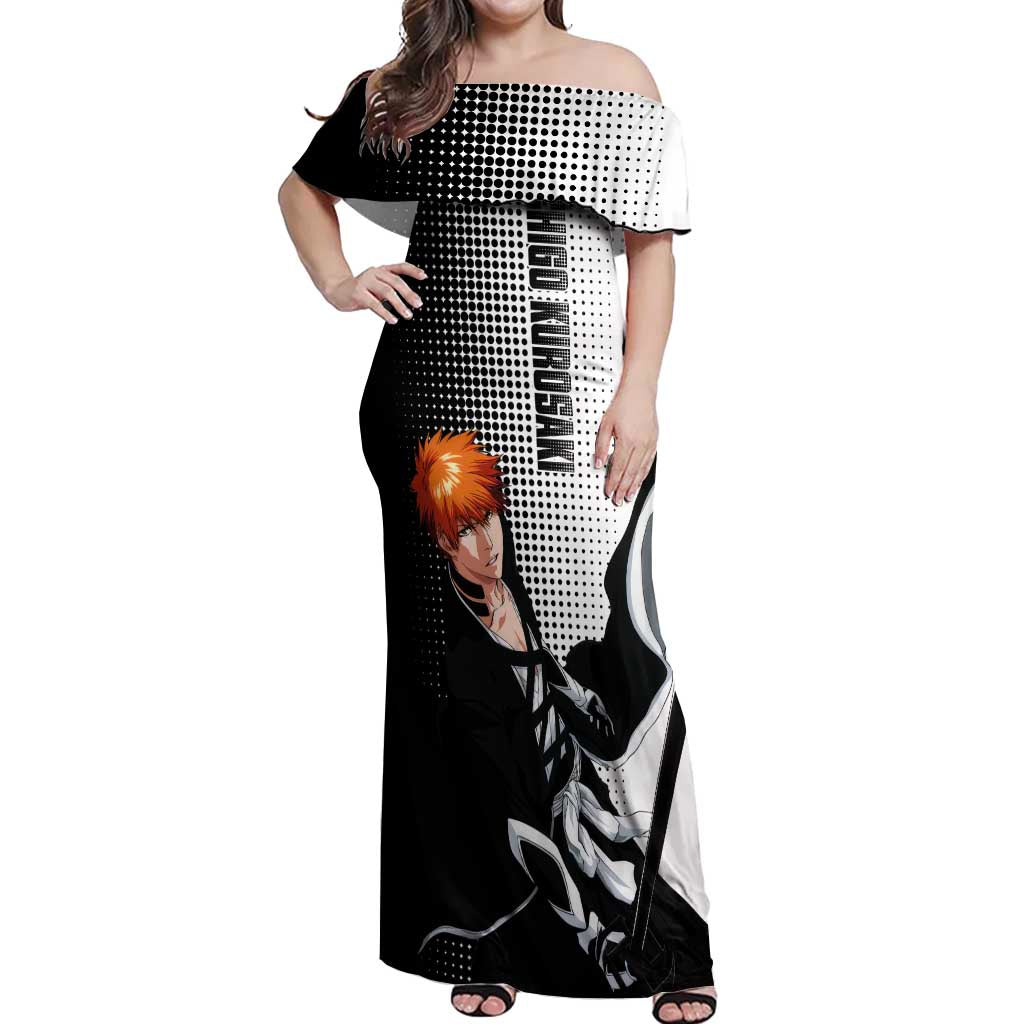 Ichigo - Bleach Off Shoulder Maxi Dress Anime Mix Manga Style