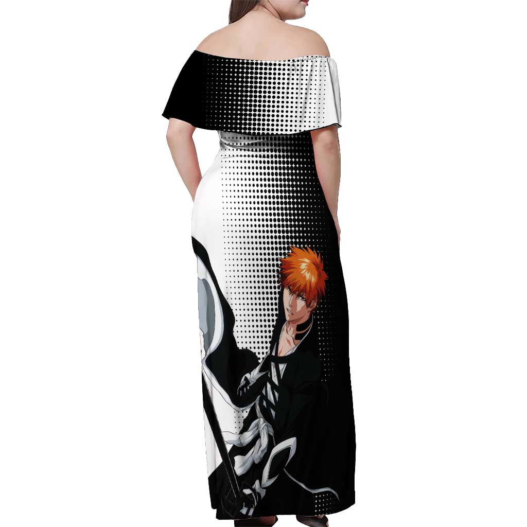 Ichigo - Bleach Off Shoulder Maxi Dress Anime Mix Manga Style