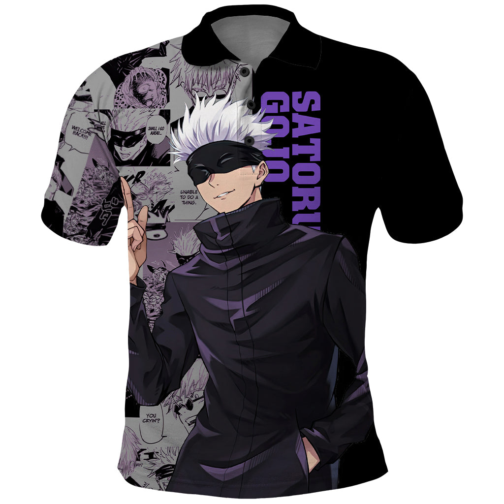 Satoru Gojo - Jujutsu Kaisen Polo Shirt Manga Style