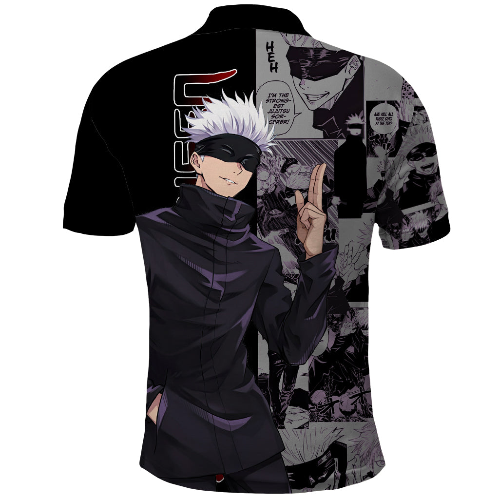Satoru Gojo - Jujutsu Kaisen Polo Shirt Manga Style