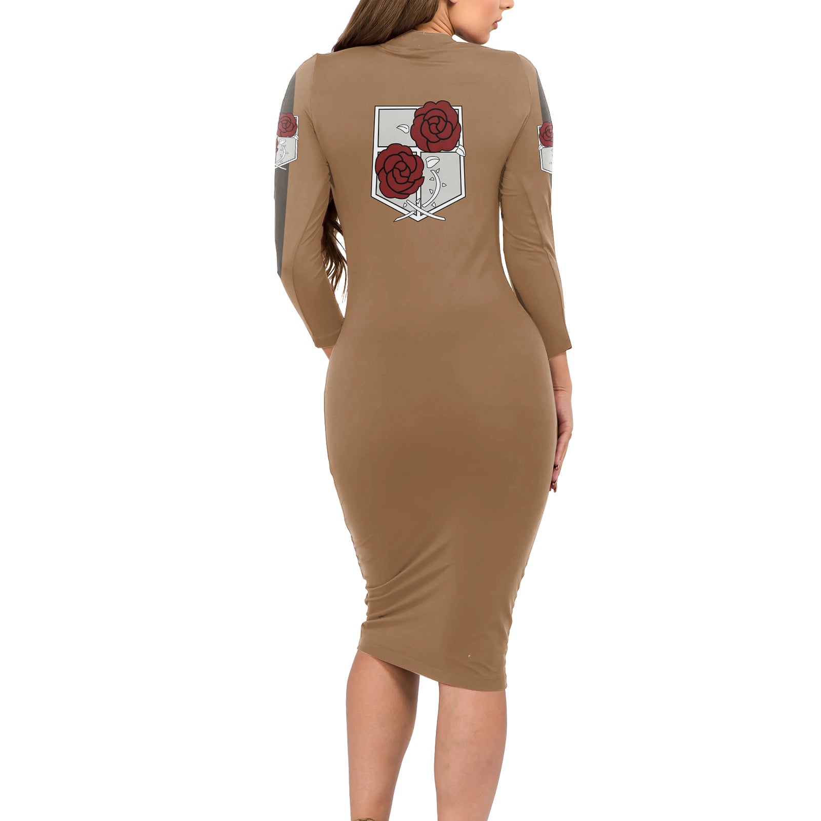 Stationary Guard Long Sleeve Bodycon Dress Attack On Tittan Anime Style