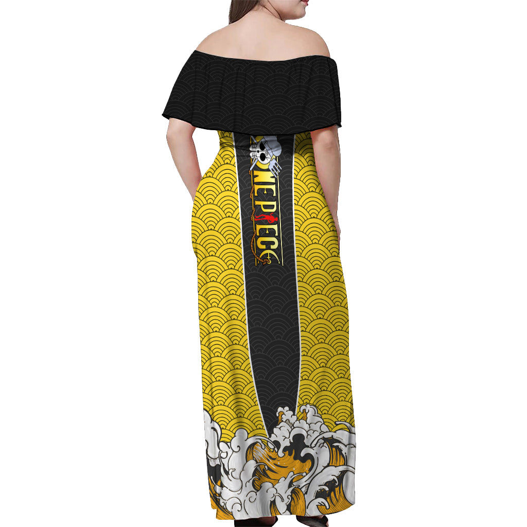 Vinsmoke Sanji - One Piece Off Shoulder Maxi Dress Anime Mix Japan Pattern Style