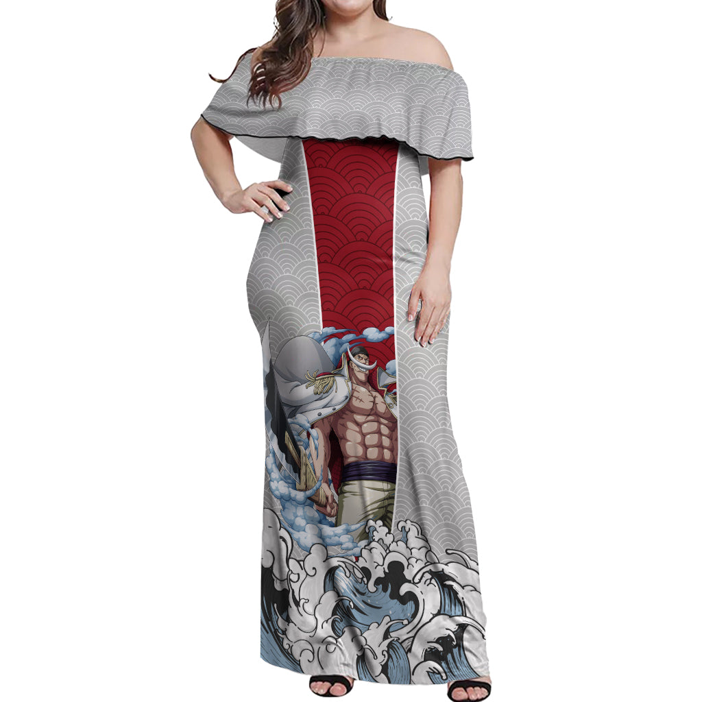 Edward Newgate - One Piece Off Shoulder Maxi Dress Anime Mix Japan Pattern Style