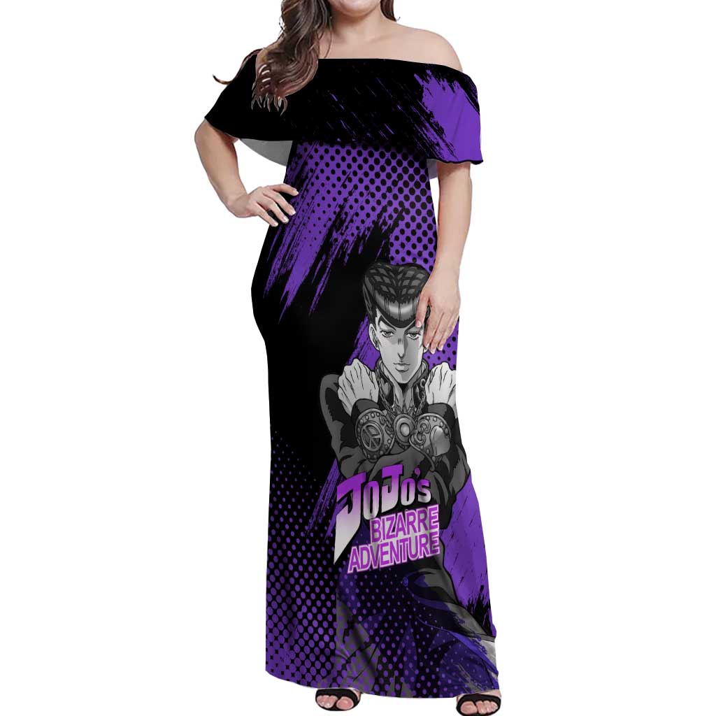 Josuke Higashikata - JoJo's Bizarre Adventure Off Shoulder Maxi Dress Anime Style