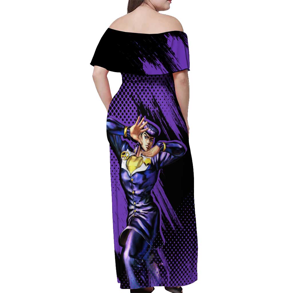 Josuke Higashikata - JoJo's Bizarre Adventure Off Shoulder Maxi Dress Anime Style