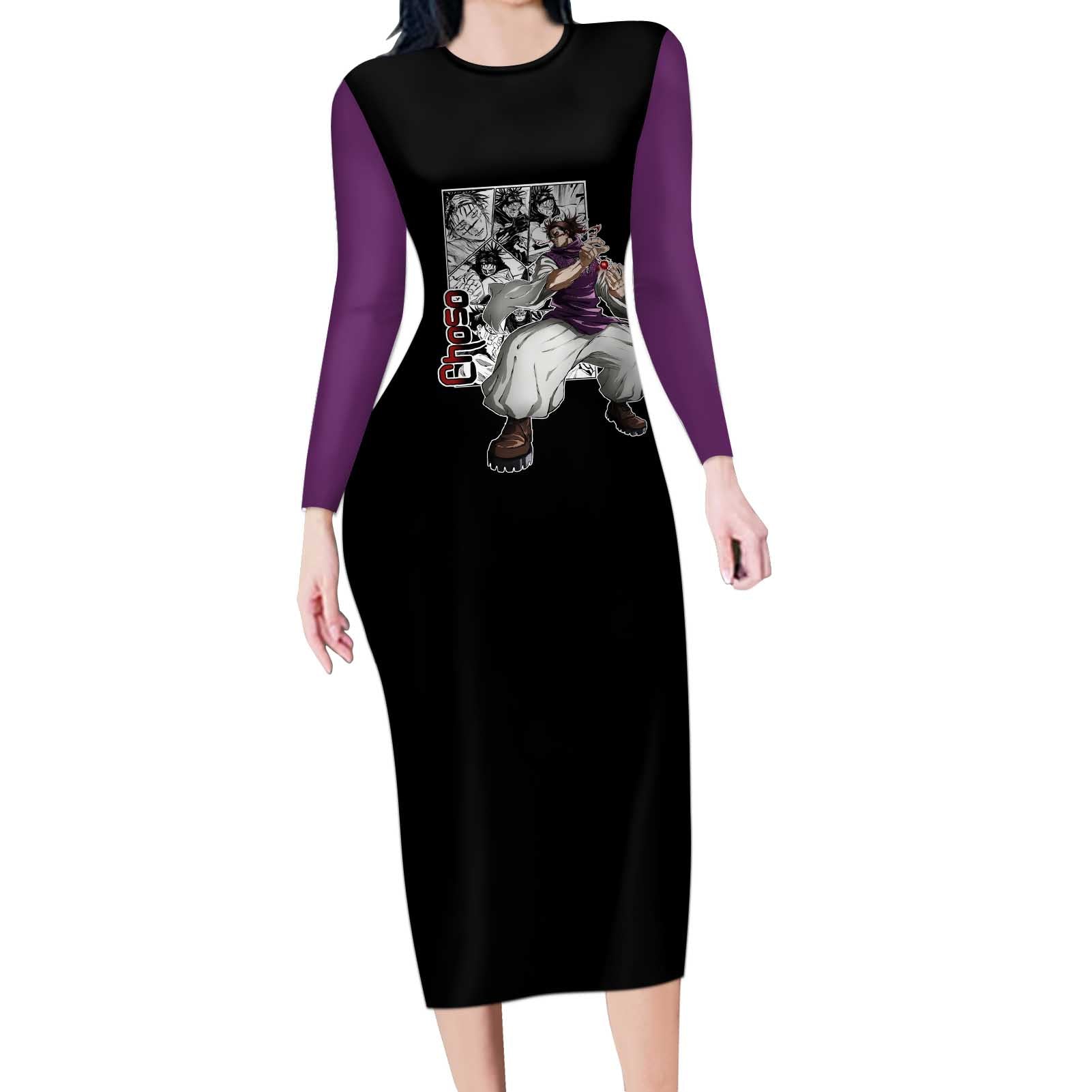 Choso - Jujusu Kaisen Long Sleeve Bodycon Dress Anime Mix Manga Style