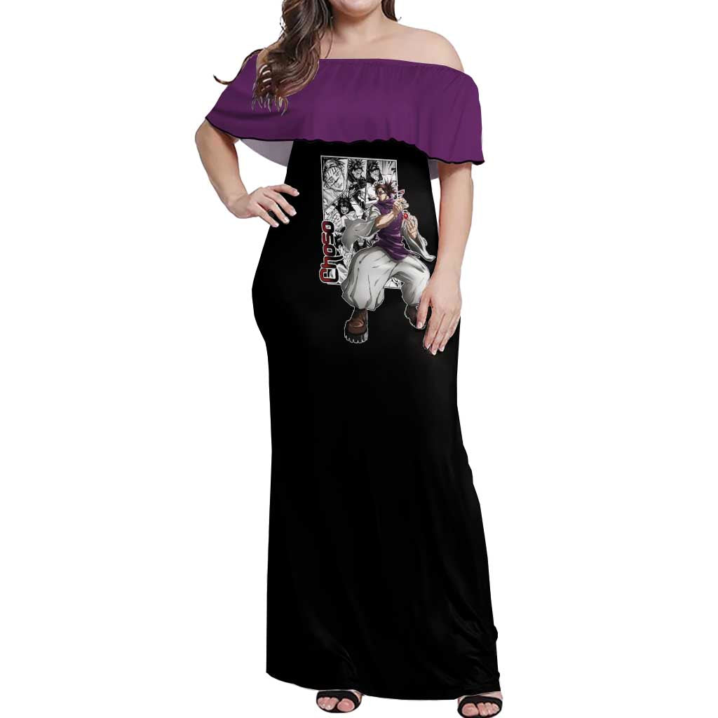 Choso - Jujusu Kaisen Off Shoulder Maxi Dress Anime Mix Manga Style