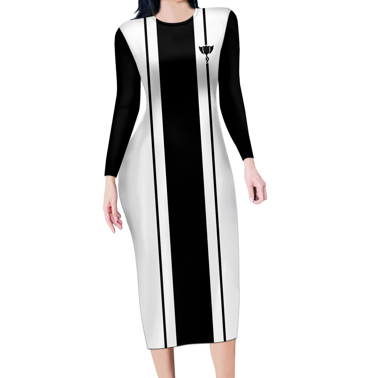 Nineth Division Gotei 13 Long Sleeve Bodycon Dress Bleach Anime Style