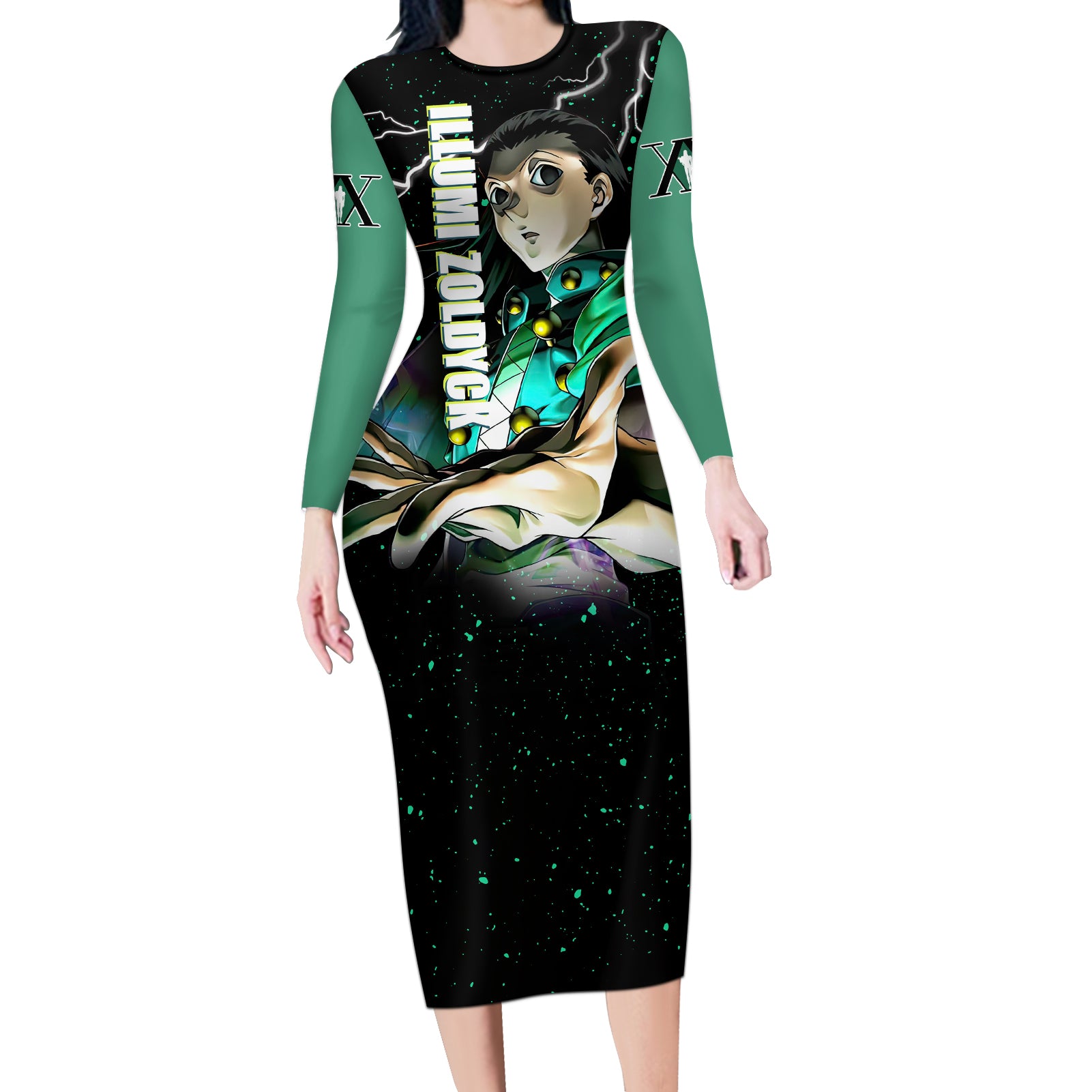 Illumi Zoldyck Long Sleeve Bodycon Dress Hunter X Hunter