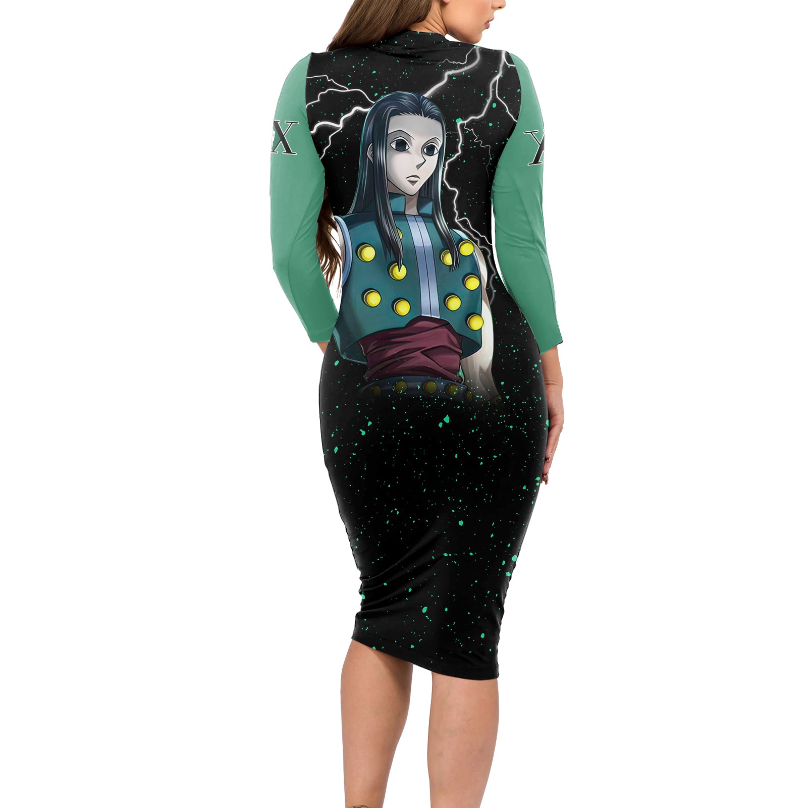 Illumi Zoldyck Long Sleeve Bodycon Dress Hunter X Hunter