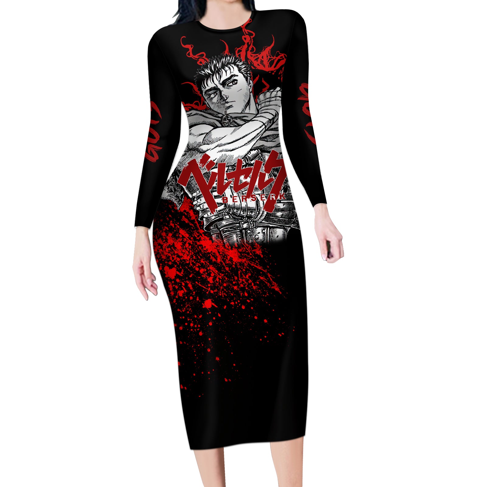 Guts Long Sleeve Bodycon Dress Berserk