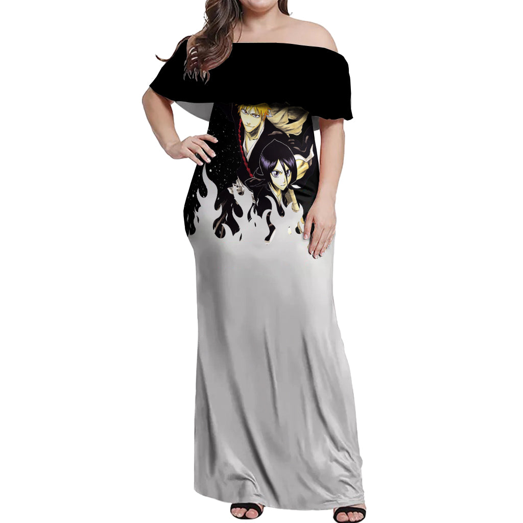 Ichigo and Rukia Off Shoulder Maxi Dress Bleach