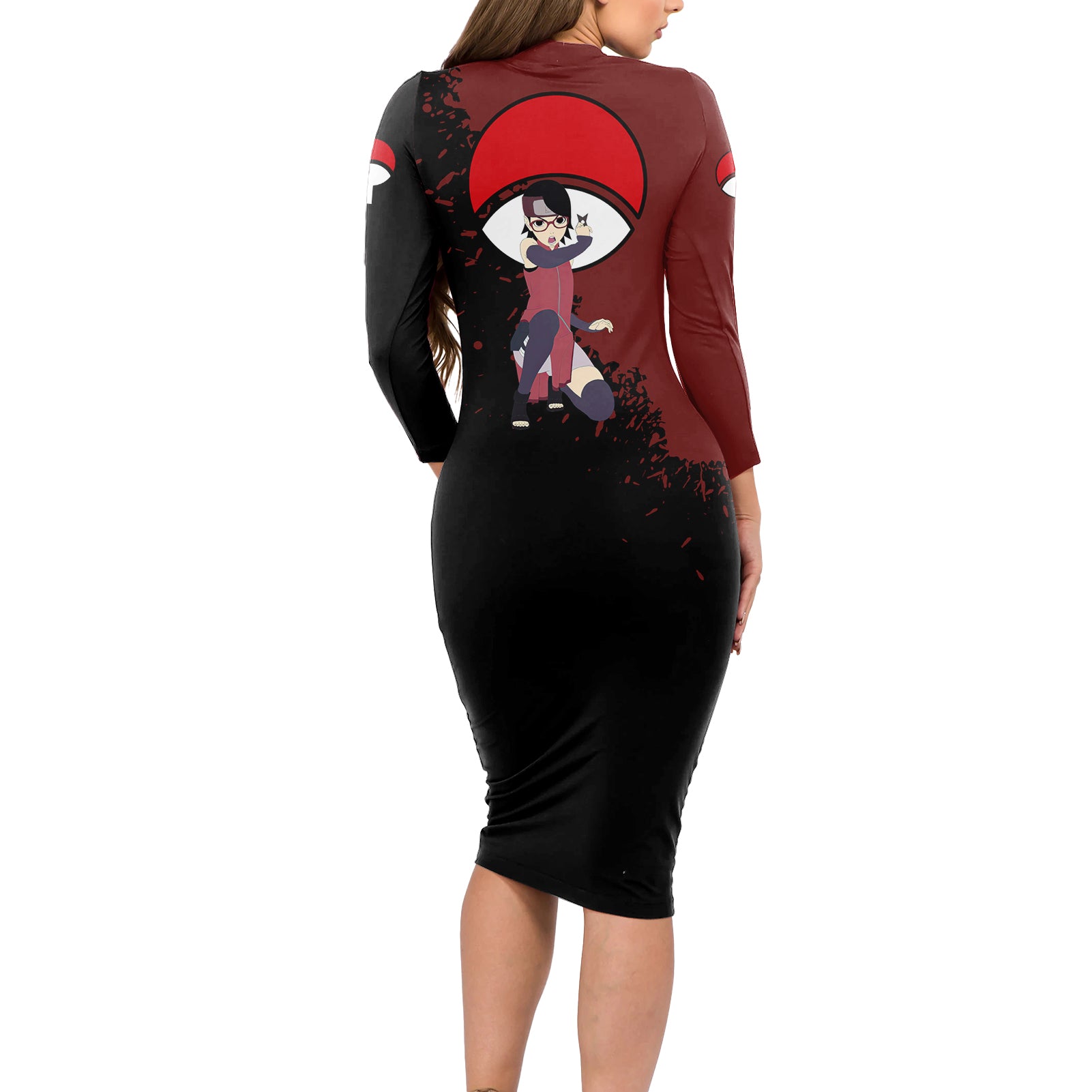 Sarada Uchiha Long Sleeve Bodycon Dress Boruto