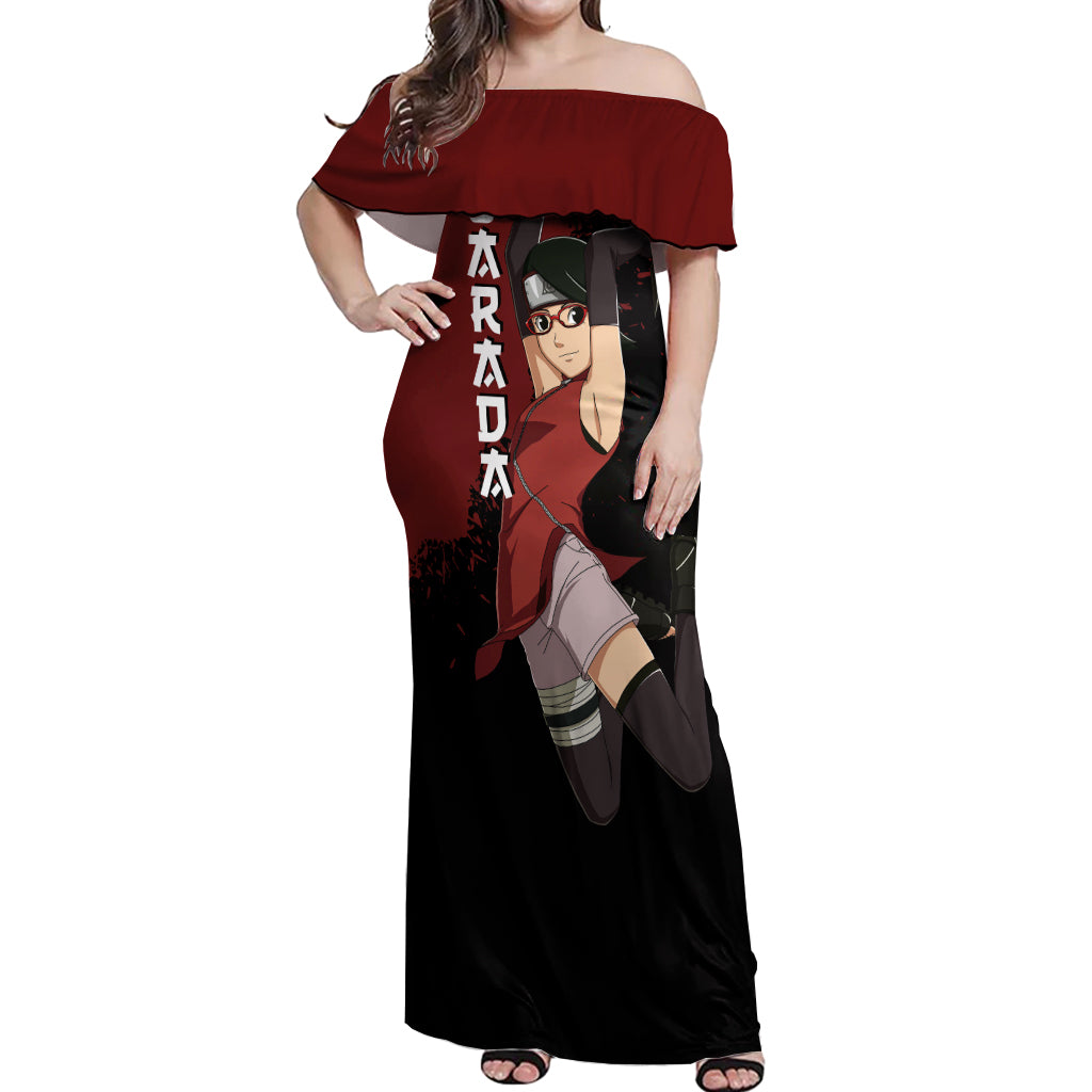 Sarada Uchiha Off Shoulder Maxi Dress Boruto