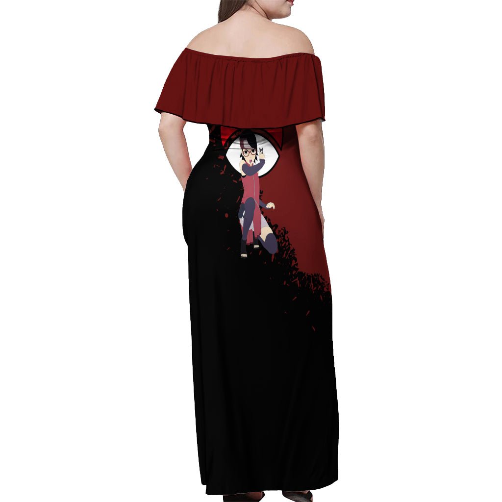 Sarada Uchiha Off Shoulder Maxi Dress Boruto