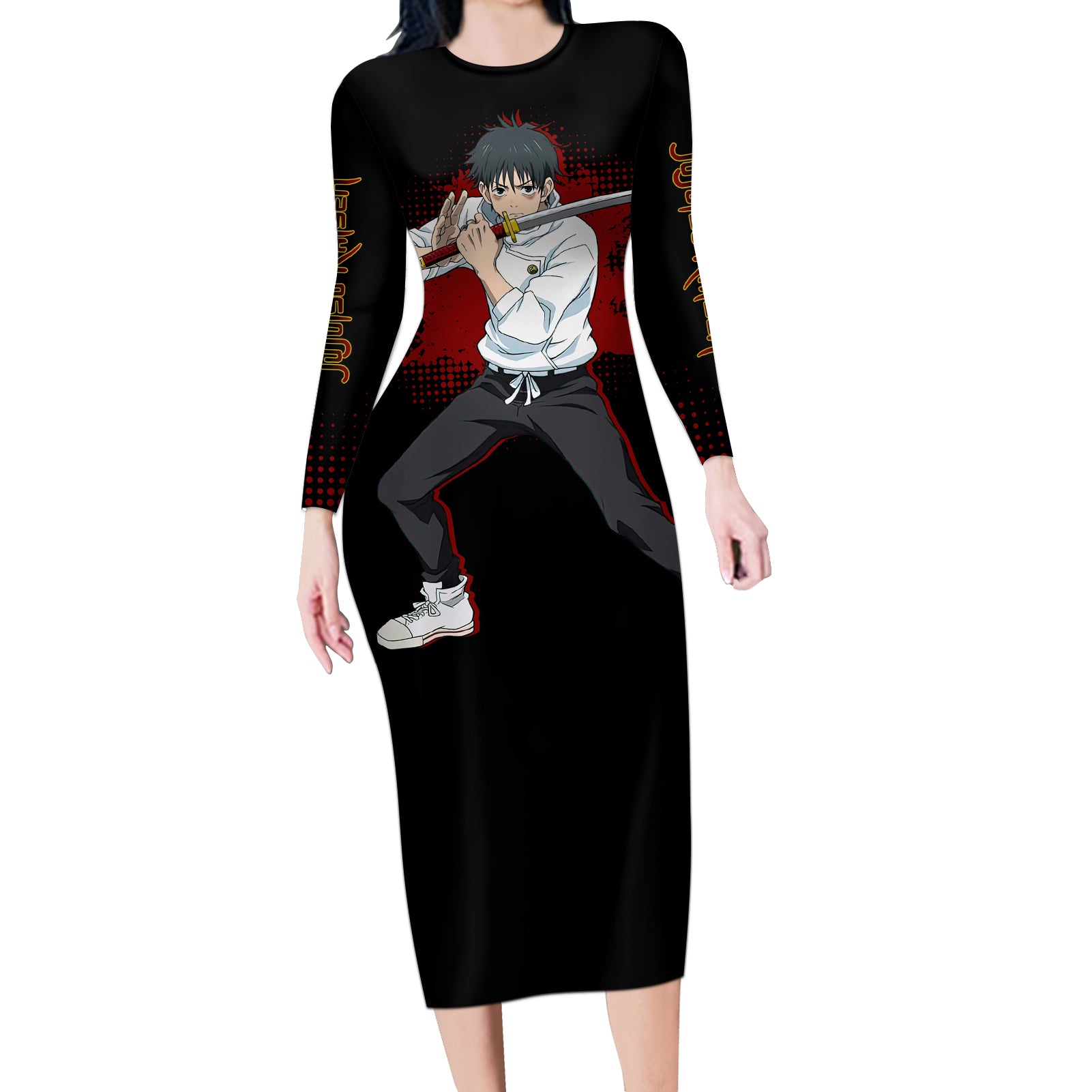 Yuta Okkotsu Long Sleeve Bodycon Dress Jujutsu Kaisen