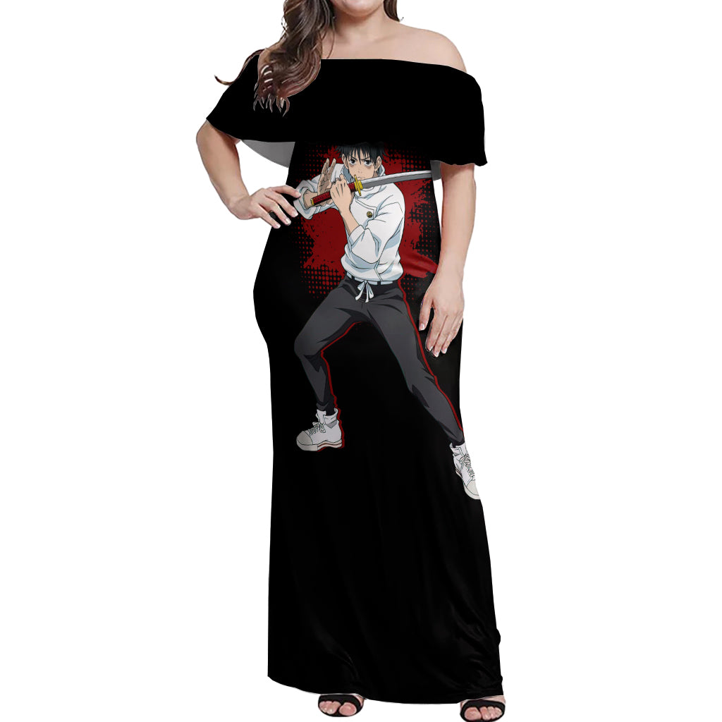 Yuta Okkotsu Off Shoulder Maxi Dress Jujutsu Kaisen