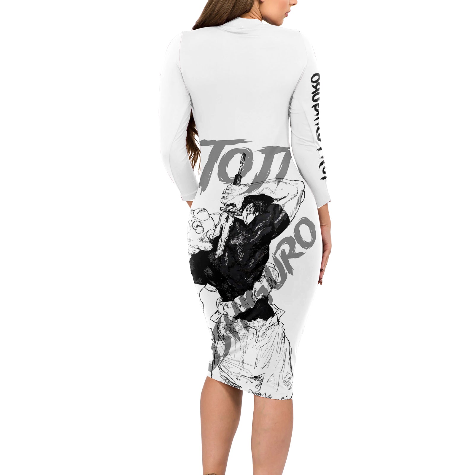 Toji Fushiguro - Jujutsu Kaisen Long Sleeve Bodycon Dress Anime Mix Manga Style