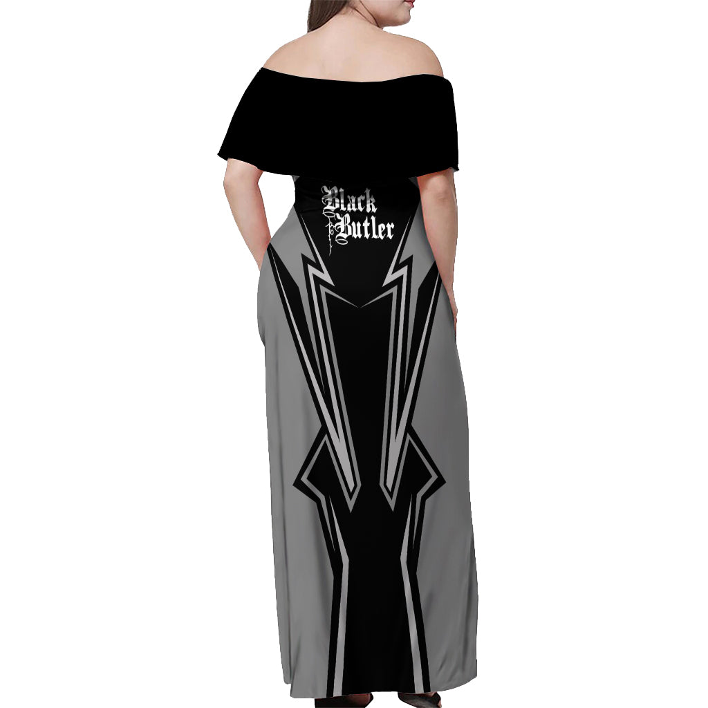Black Butler Kuroshitsuji Off Shoulder Maxi Dress Anime Style
