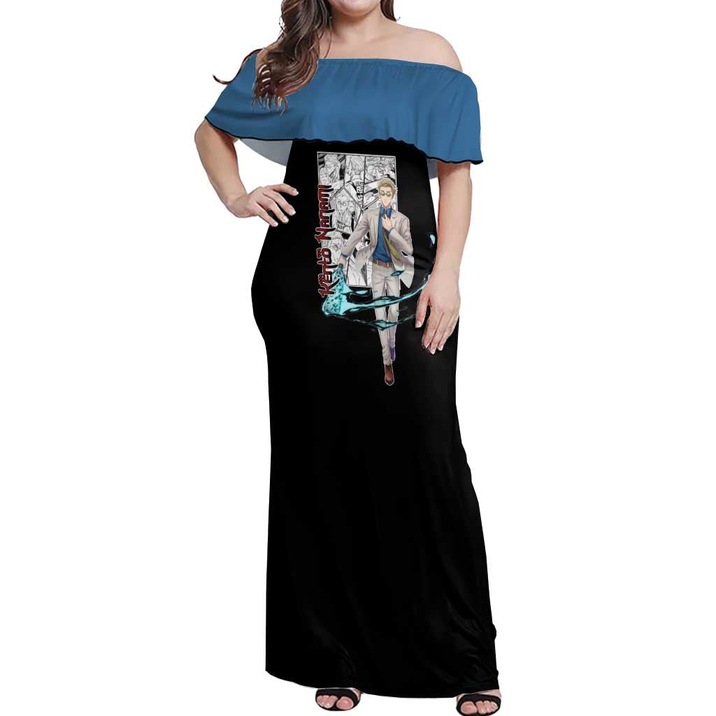 Kento Nanami - Jujusu Kaisen Off Shoulder Maxi Dress Anime Mix Manga Style