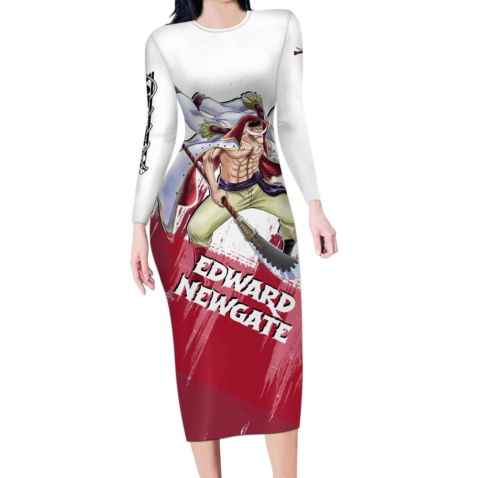 Edward Newgate - One Piece Long Sleeve Bodycon Dress Anime Style